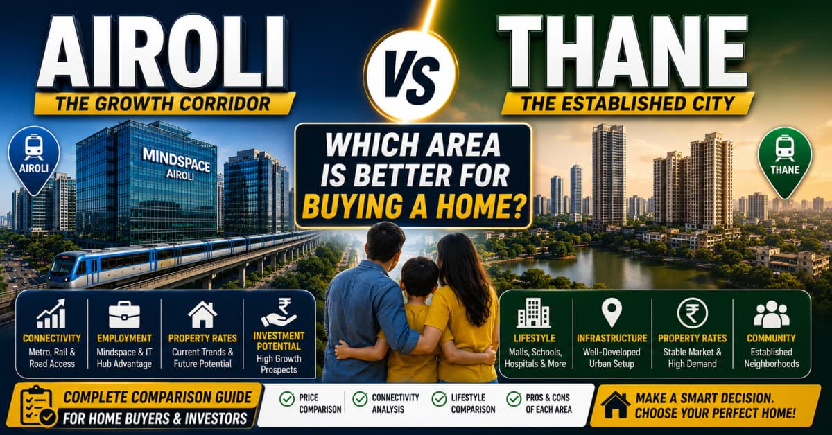 Airoli vs Thane: Which Area Is Better for Buying a Home? | Navi Mumbai Property Market Insight