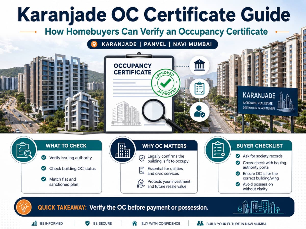 Karanjade OC Certificate Guide: How Homebuyers Can Verify an Occupancy Certificate | Navi Mumbai Property Market Insight